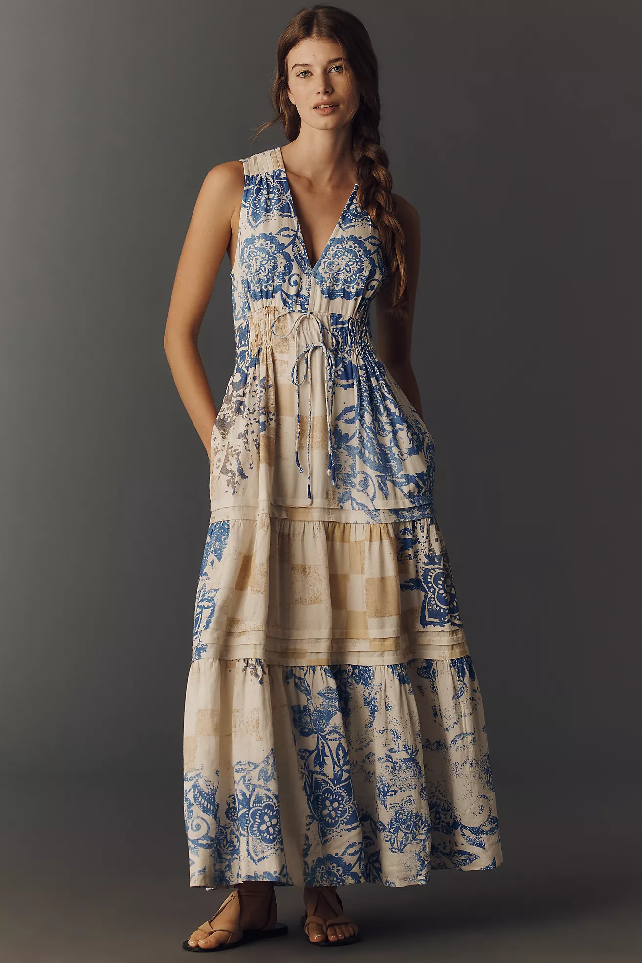 The Somerset Linen Sleeveless Maxi Dress | Anthropologie (US)