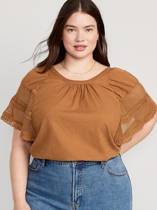 Crochet Flutter-Sleeve Swing Top for Women | Old Navy (CA)