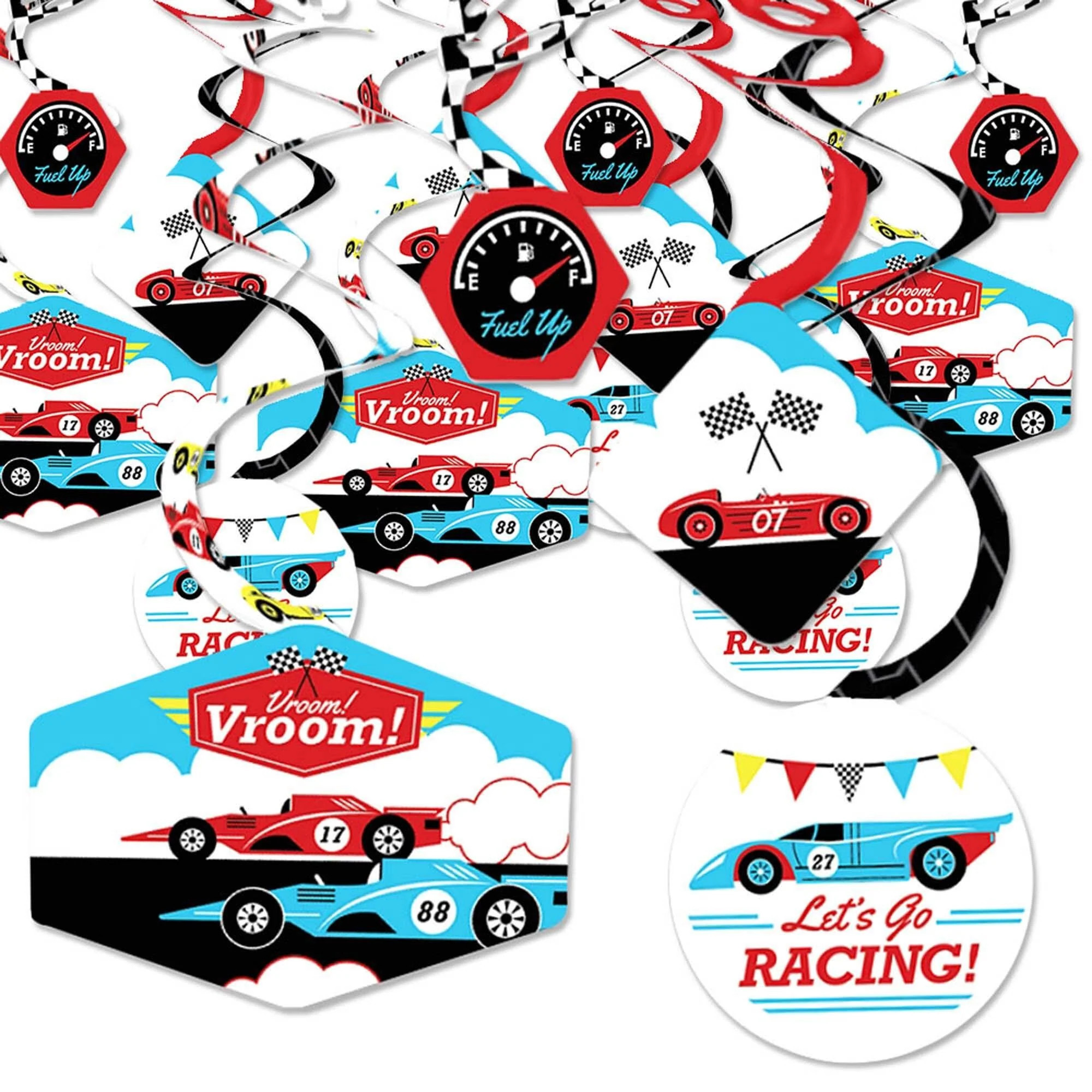 Let's Go Racing - Racecar - Race Car Birthday Party or Baby Shower Hanging Decor - Party Decorati... | Big Dot of Happiness