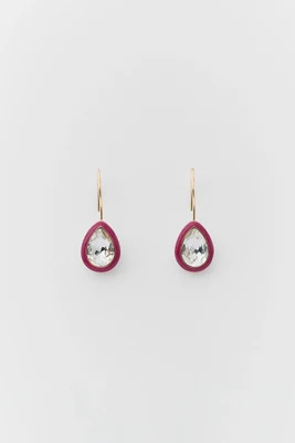 Maroon Teardrop Rhinestone Earrings | Avara