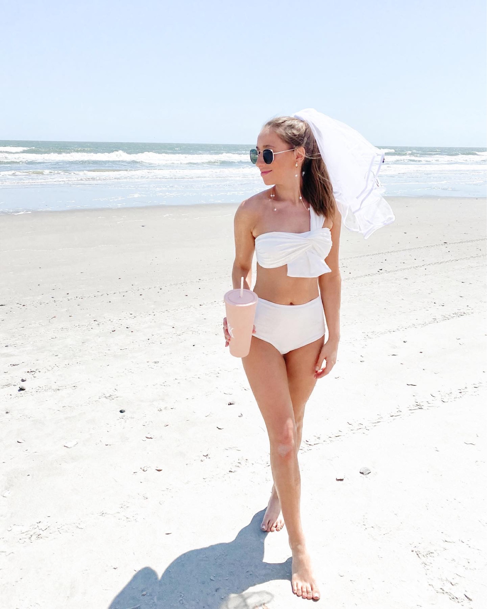 Bachelorette party bridal white bikini 🤍 #oneshoulderbikini #whitebikini #whiteswimsuit #bridalswimsuit #shortveil

#LTKwedding #LTKunder50