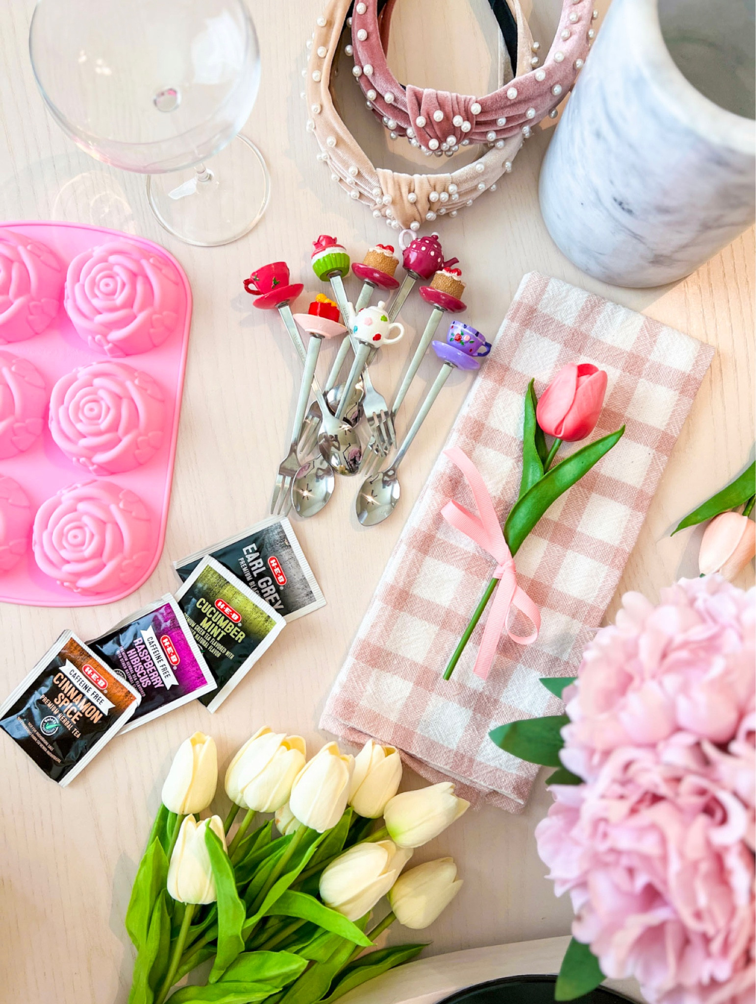 Mother’s Day tea party ideas! 

* Freeze ruby red grapefruit juice or pink lemonade ice cubes in a rose shaped mold. Place ice cubes in a cute coupe glass and top with champagne or sparkling wine. Keep your champagne chilled at the table using a marble wine chiller.

* Festive Dessert and tea stirring spoons add to the whimsical vibe of the tea party! 

* make tea sandwiches by taking the crust off of bread slices and cutting sandwich into triangles. Some ideas for sandwiches: shrimp, egg or tuna salad, bananas & Nutella, cucumber dill & cream cheese, lunchmeat and cheese with Mayo or mustard. (Serve on a tiered tray for a classic tea party look!) 

Buy small assorted desserts or cookies to serve as dessert. 

* Use tea cups and tea pot to serve a variety of teas to your guests. 

* Faux florals help decorate the table and tying a ribbon around a flower makes an easy place setting. 

* Pearl accented headbands dress up any outfit for a tea party and also make a great Mother’s Day gift idea!





Mother’s Day , Mother’s Day gift idea , tea party , Mother’s Day brunch ideas , diy tea party , amazon home , amazon finds , amazon fashion , #ltkstyletip

#LTKunder50 #LTKSeasonal #LTKsalealert