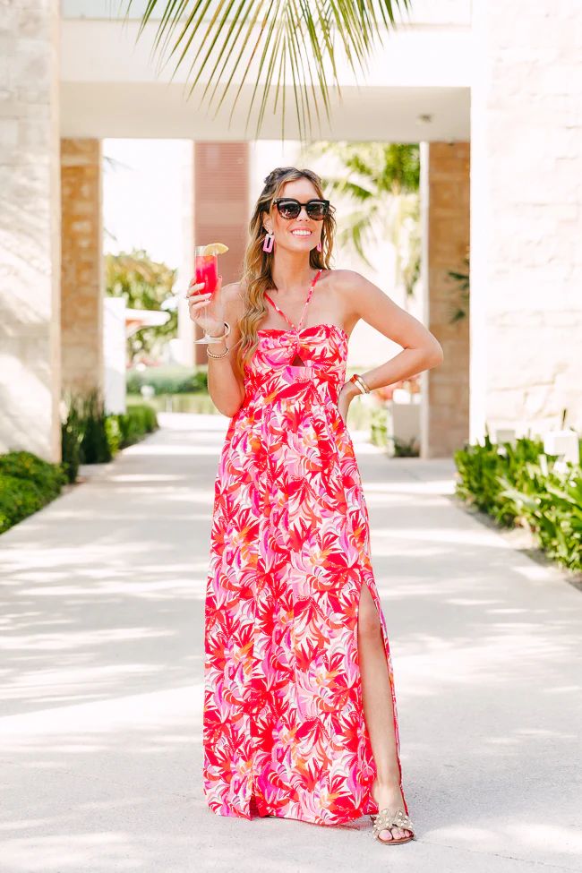 Soak In The Sun Tropical Print Maxi Dress Tori X Pink Lily | Pink Lily