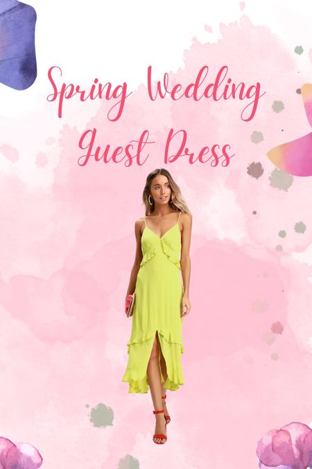 Wedding guest dress 
Spring outfit 
Lime green dress 
Neon dress 


#LTKfindsunder100 #LTKsalealert #LTKSeasonal