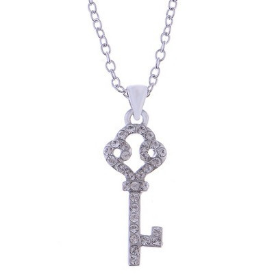 Anna-Kaci Crystal Silver Element Classic Fashion Pendant Necklace- Dream Key | Target