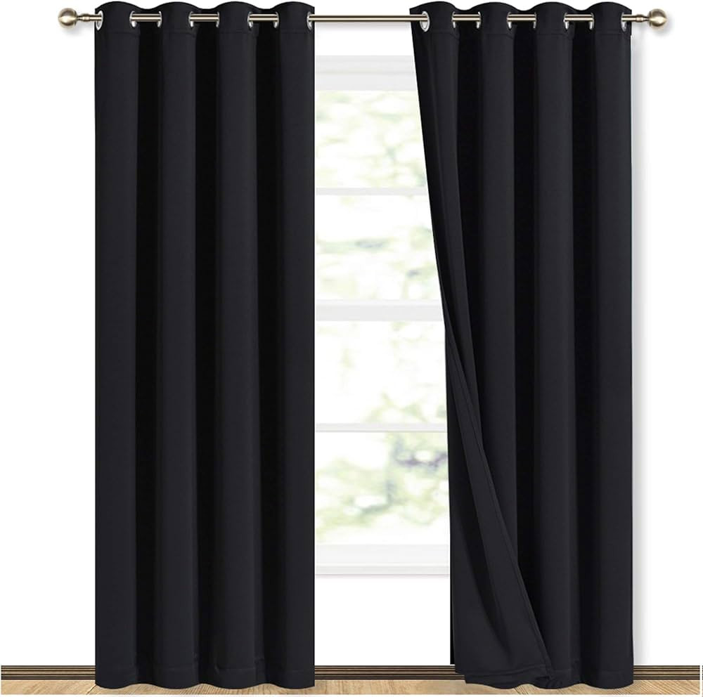 NICETOWN High-End Thermal Curtains, Full Blackout Curtains 84 inches Long for Dining Room, Soundp... | Amazon (US)