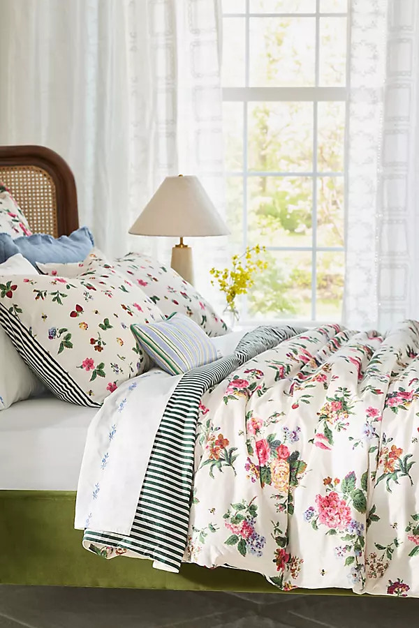 The Printed Cotton-Slub Duvet | Anthropologie (US)