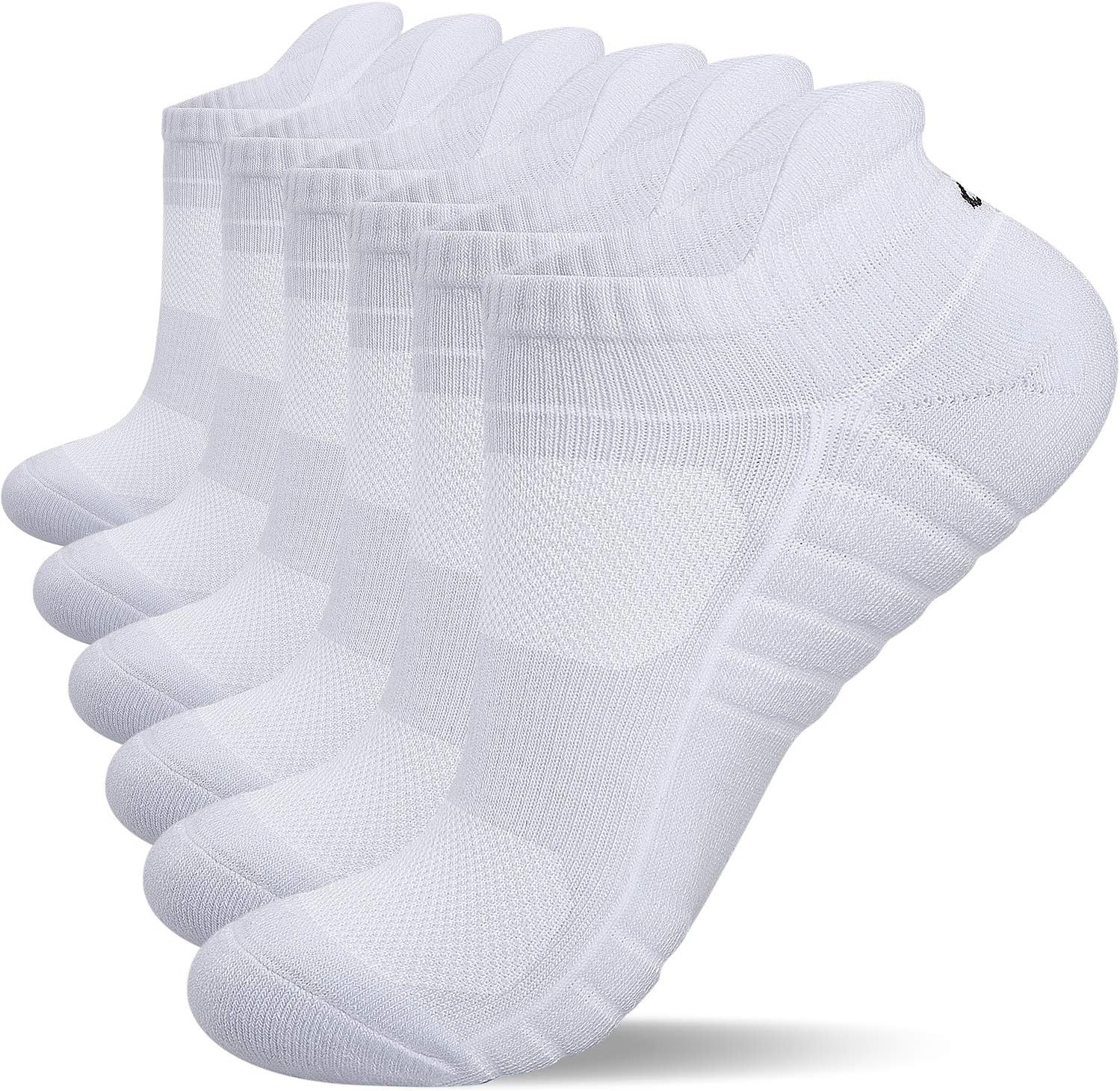 Lapulas Athletic Running Ankle Socks, Low Cut Cushioned Anti-Blister Tab Sports Socks Men Women 6Pairs | Amazon (US)
