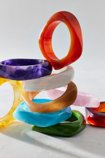 Iris Acrylic Chunky Bangle Bracelet | Urban Outfitters (US and RoW)