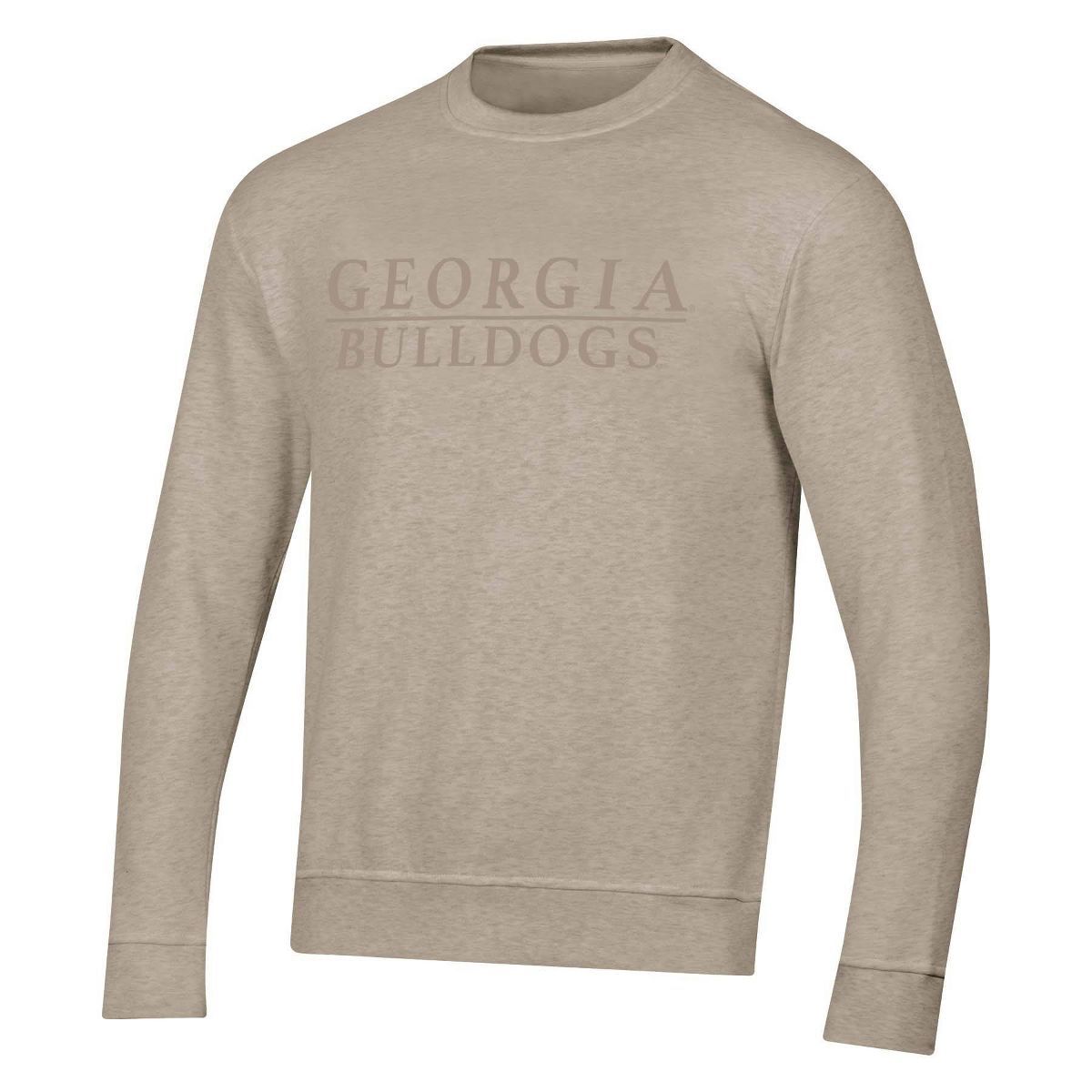 NCAA Georgia Bulldogs Tonal Sand Crew Fleece Sweatshirt | Target