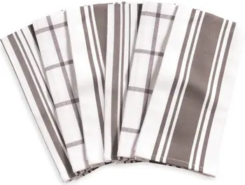 KAF Home Set of 6 Stripe & Check Cotton Pantry Towels | Nordstrom | Nordstrom