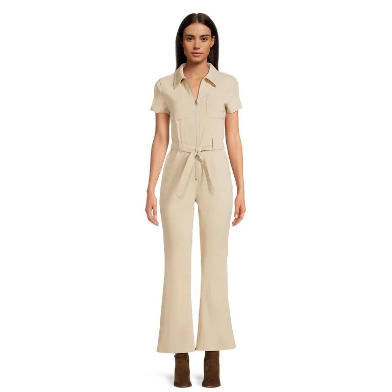 No Boundaries Juniors Utility Jumpsuit With Zipper, Sizes XS-XXXL - Walmart.com | Walmart (US)