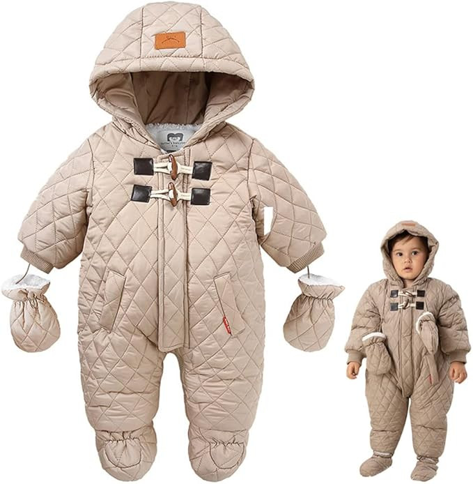 UVIPC Baby Winter Snowsuit Toddler Winter Suit Outwear Hooded Snow Outfit Footie Snow Suit for 3-... | Amazon (US)