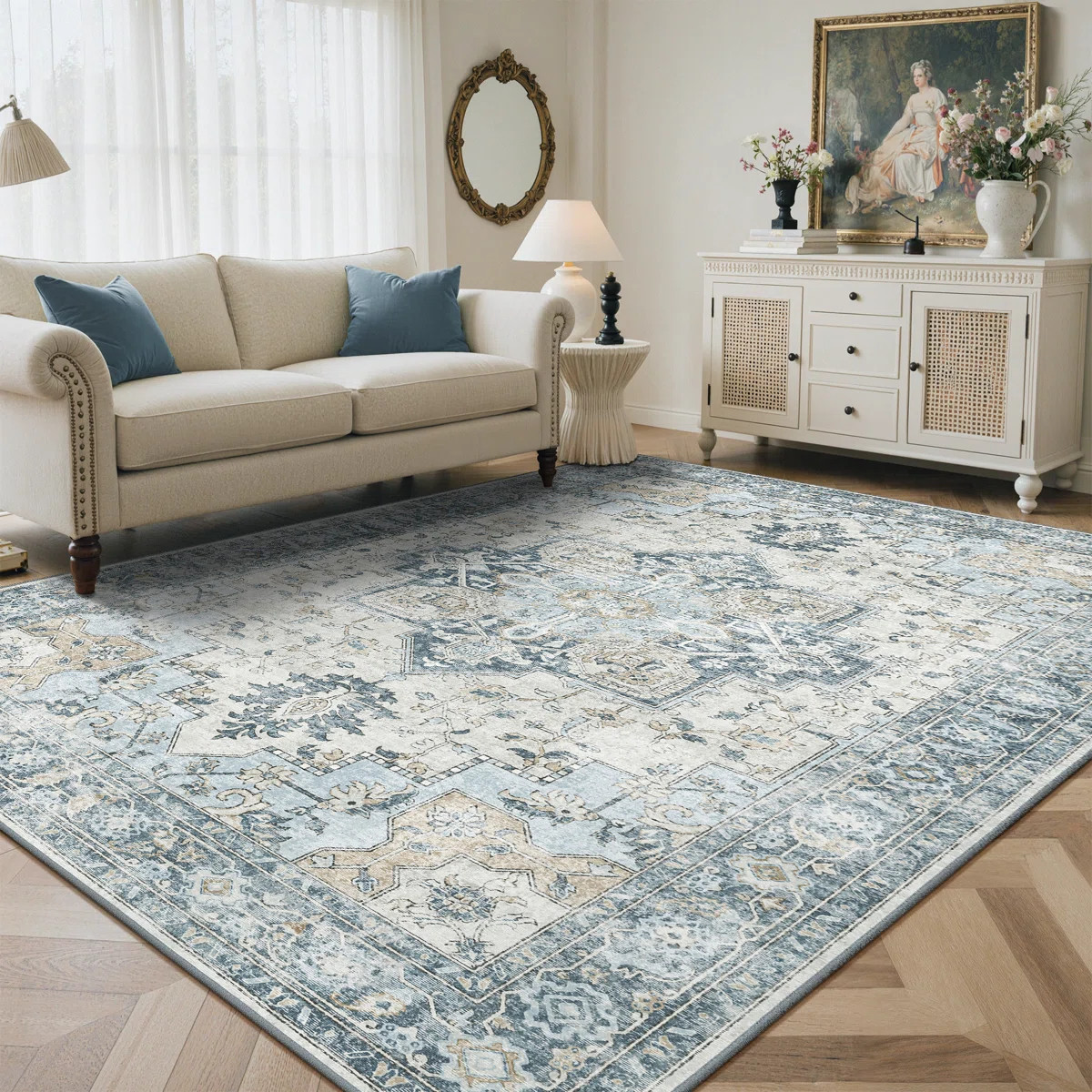 Roehit Oriental Performance Machine Washable Area Rug | Wayfair North America