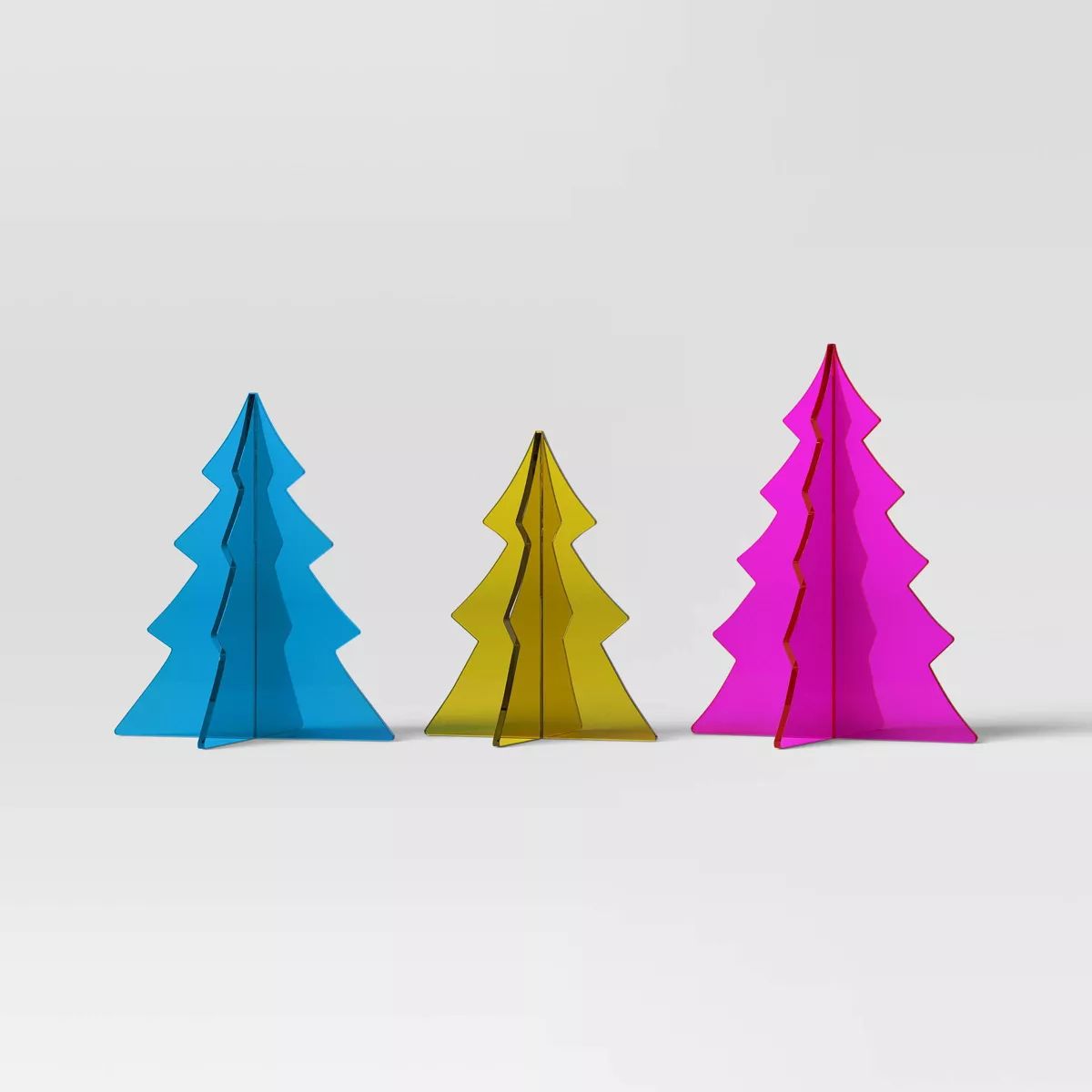 3pc Acrylic Christmas Tree Figurine Set - Wondershop™ Purple/Blue/Green | Target