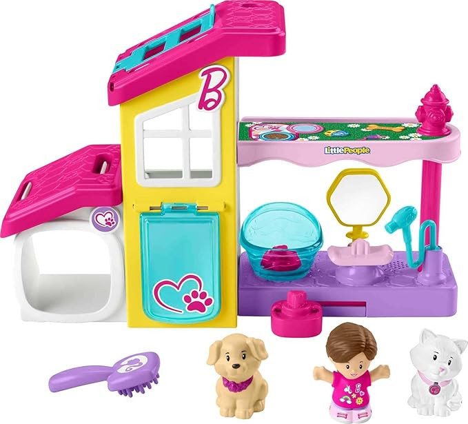 Fisher-Price Little People Barbie Toddler Playset Play and Care Pet Spa with Music Sounds & 4 Pie... | Amazon (US)