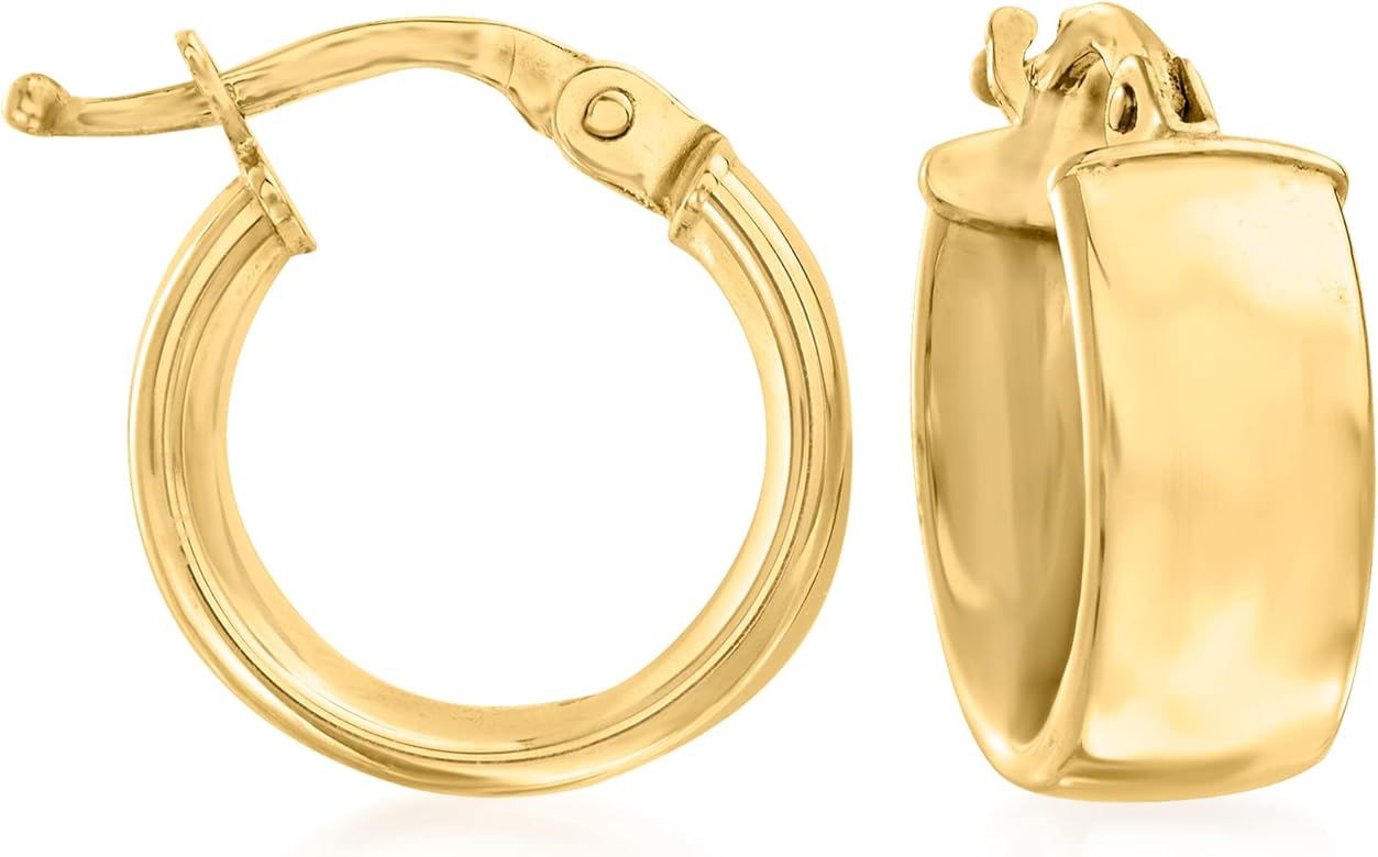 Amazon.com: Ross-Simons Italian 14kt Yellow Gold Huggie Hoop Earrings: Clothing, Shoes & Jewelry | Amazon (US)