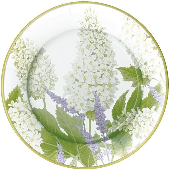 Caspari Fleurs De Mariage Paper Dinner Plates in White - Pack of 8 | Amazon (US)