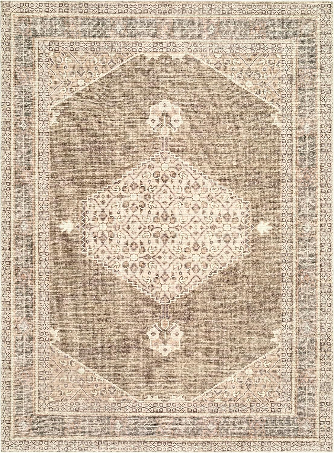 Livabliss x Becki Owens Lila Traditional Area Rug, 9'2" x 12', Light Brown | Amazon (US)