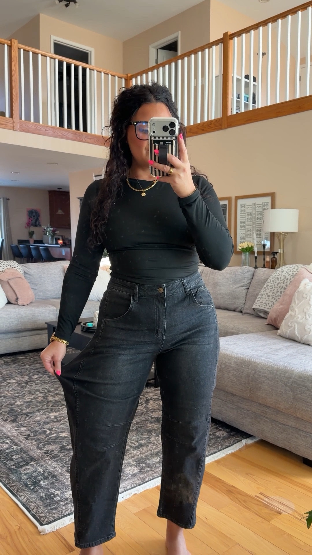 I am wearing a size large in these denim. I could probably size down to a medium, because they have stretch, but I like the comfier fit! They come in several color/style options!! 

#amazon

#LTKSeasonal #LTKootd