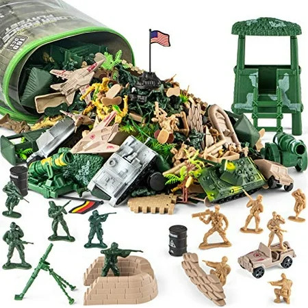 Divwa 160 Piece Army Men Toys for Boys, World War II Military Toy Soldier Action Figures Battlefield | Walmart (US)