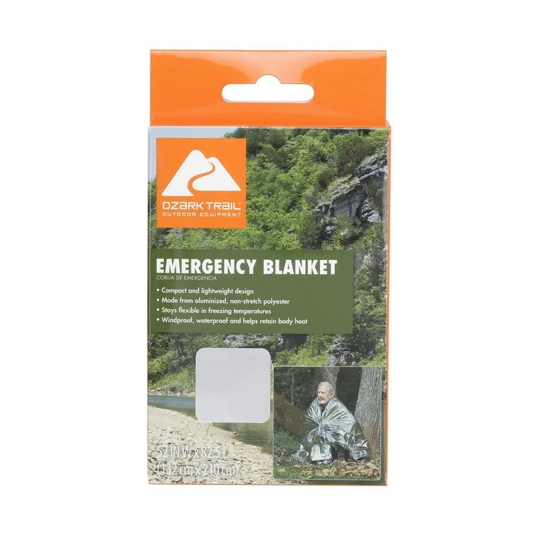 Ozark Trail Camping Emergency Survival Blanket, Reusable,1.5 oz | Walmart (US)