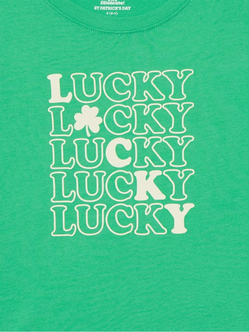 St. Patrick’s Day Girls Short Sleeve T-Shirt from Way To Celebrate, Sizes 4-18 | Walmart (US)