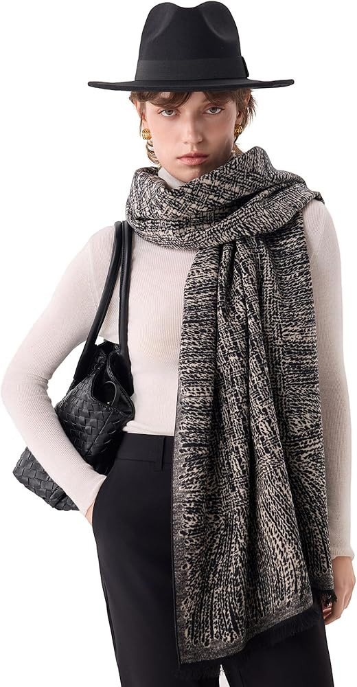 Luxurious Silk Scarf Shawl Wraps for Women, Warm Scarves Winter Gift, 100% Brushed Mulberry Silk | Amazon (US)