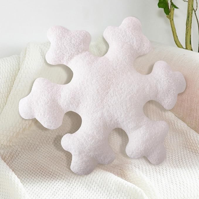 FRJINIE Snowflake Pillow,Christmas Throw Pillows Winter Snowflake Pillow White Decorative Pillow ... | Amazon (US)