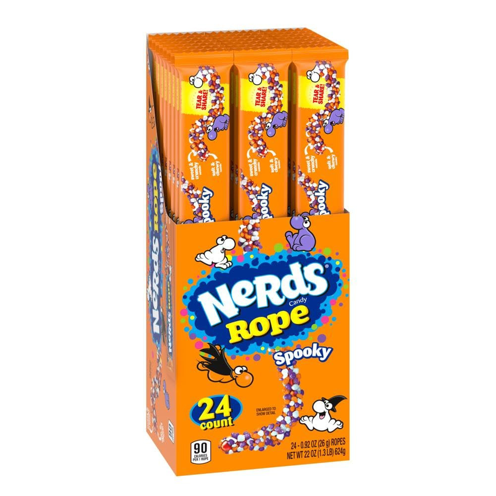 Spooky Nerds Ropes | Individually Wrapped Candy for Treat Bags | Fall-Themed Nerd Ropes Candy Pack, 24 ct | Amazon (US)