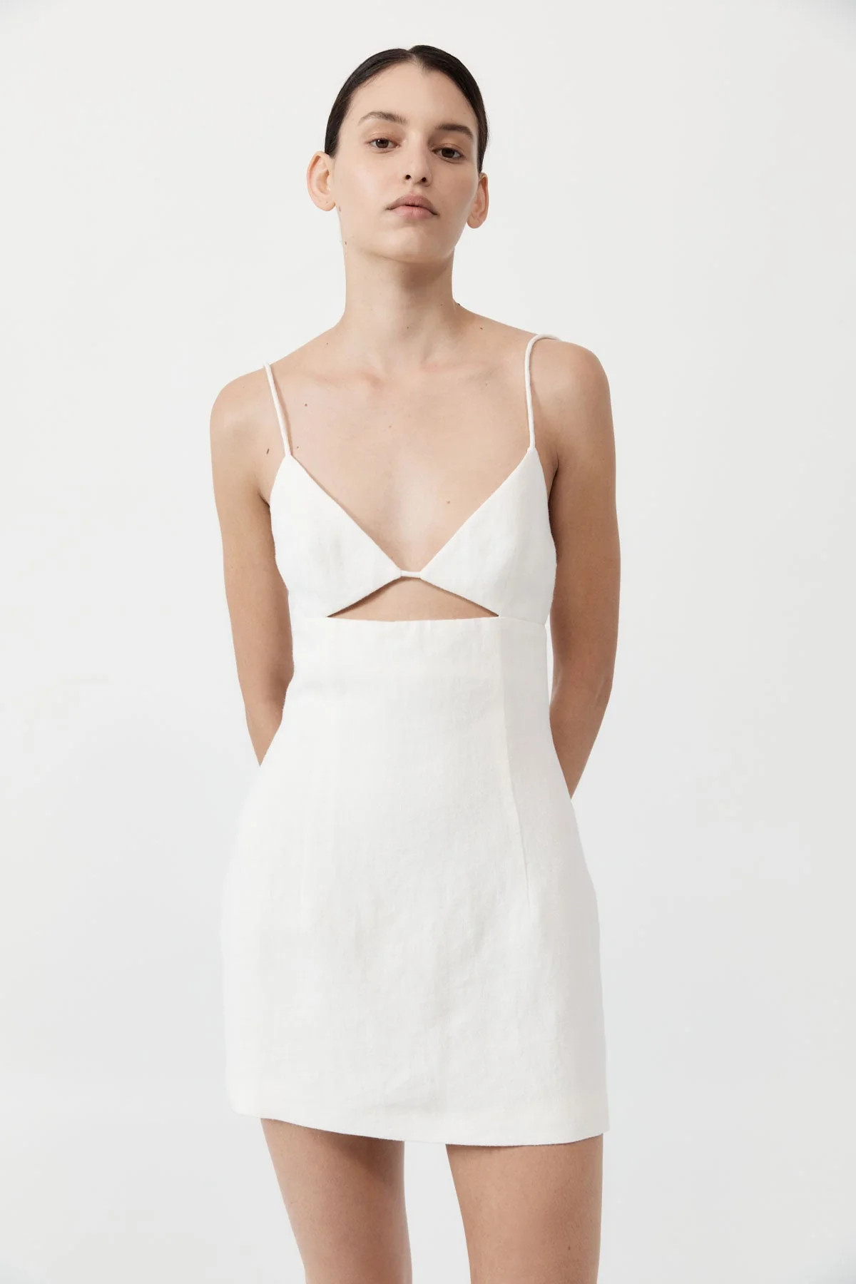 Linen Bra Mini Dress - Ivory | St. Agni (US, UK, EU)