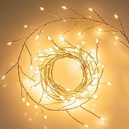 Minetom Fairy Lights Plug in, 10Ft 200 Led Firecracker Lights Waterproof Cluster Starry String Li... | Amazon (US)