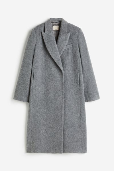 Wool-blend coat - Grey - Ladies | H&M GB | H&M (UK, MY, IN, SG, PH, TW, HK, KR)