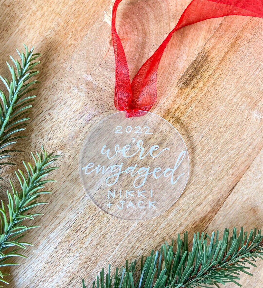 Engagement Ornament | We're Engaged Ornament | Acrylic Ornament | Etsy (US)