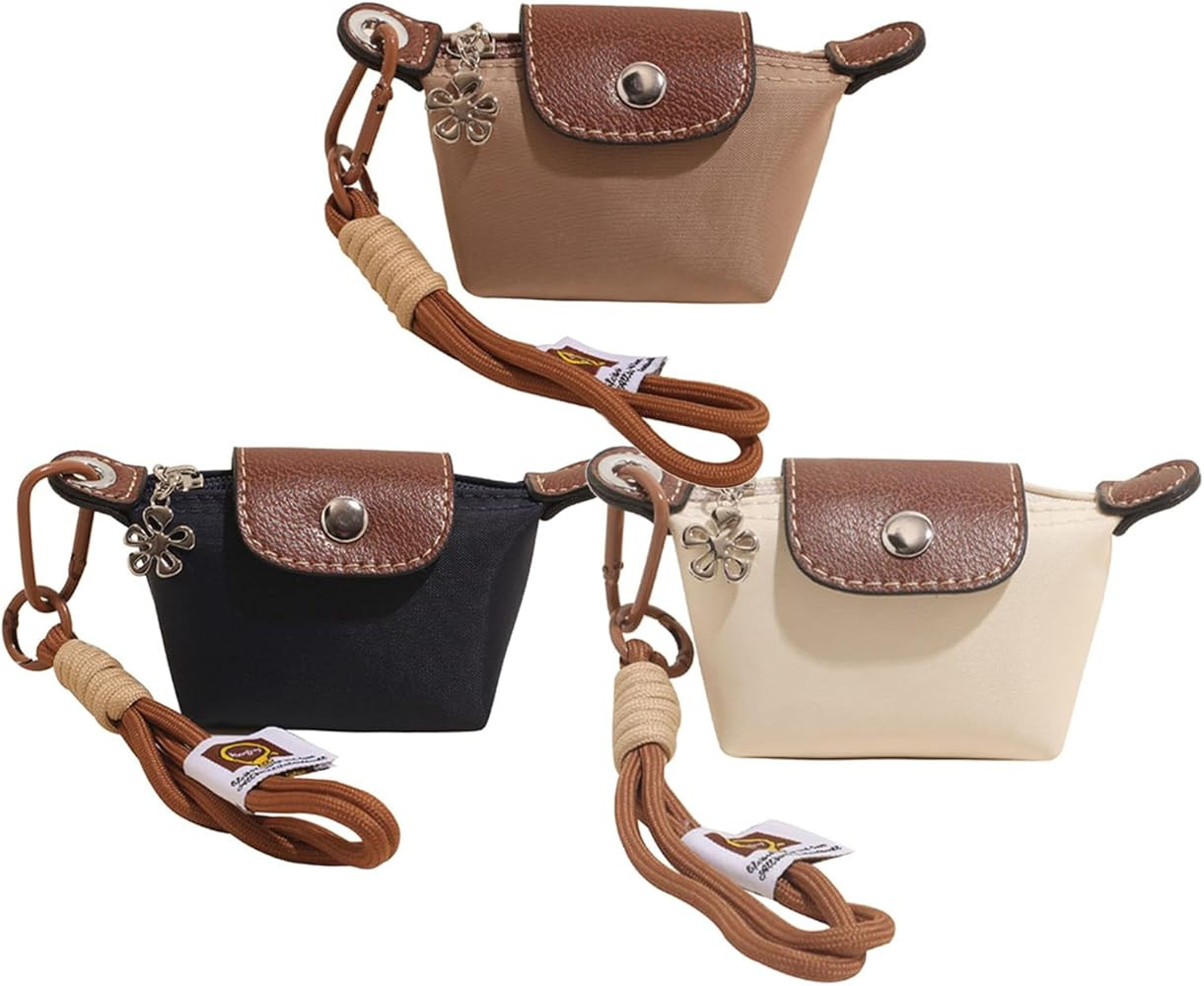 Mini Nylon Dumpling Bag, 12 Colors Detachable Nylon Wrist Strap Coin Purse Bag Charm, Small Chang... | Amazon (US)