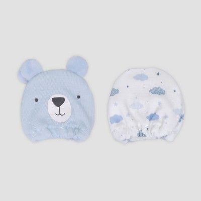 Baby Boys&#39; 2pk Bear Mittens - Just One You&#174; made by carter&#39;s Blue Newborn | Target