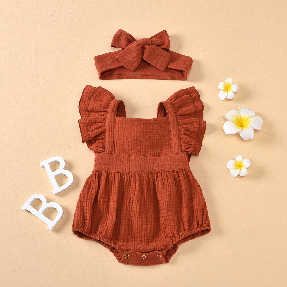 Baby Girl Solid Sleeveless Romper | PatPat