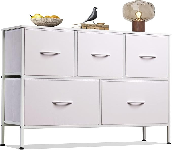 WLIVE Dresser with 5 Drawers, Dressers for Bedroom, Fabric Storage Tower, Hallway, Entryway, Clos... | Amazon (US)