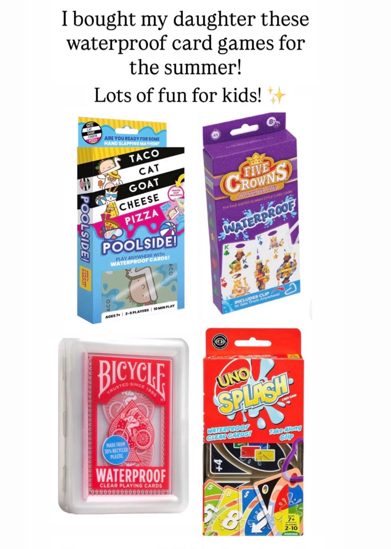 Waterproof card games

#LTKKids #LTKmomlife
