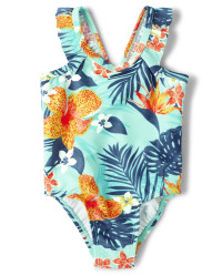 Baby Girls Matching Family Tropical One Piece Swimsuit - mellow aqua | The Children's Place