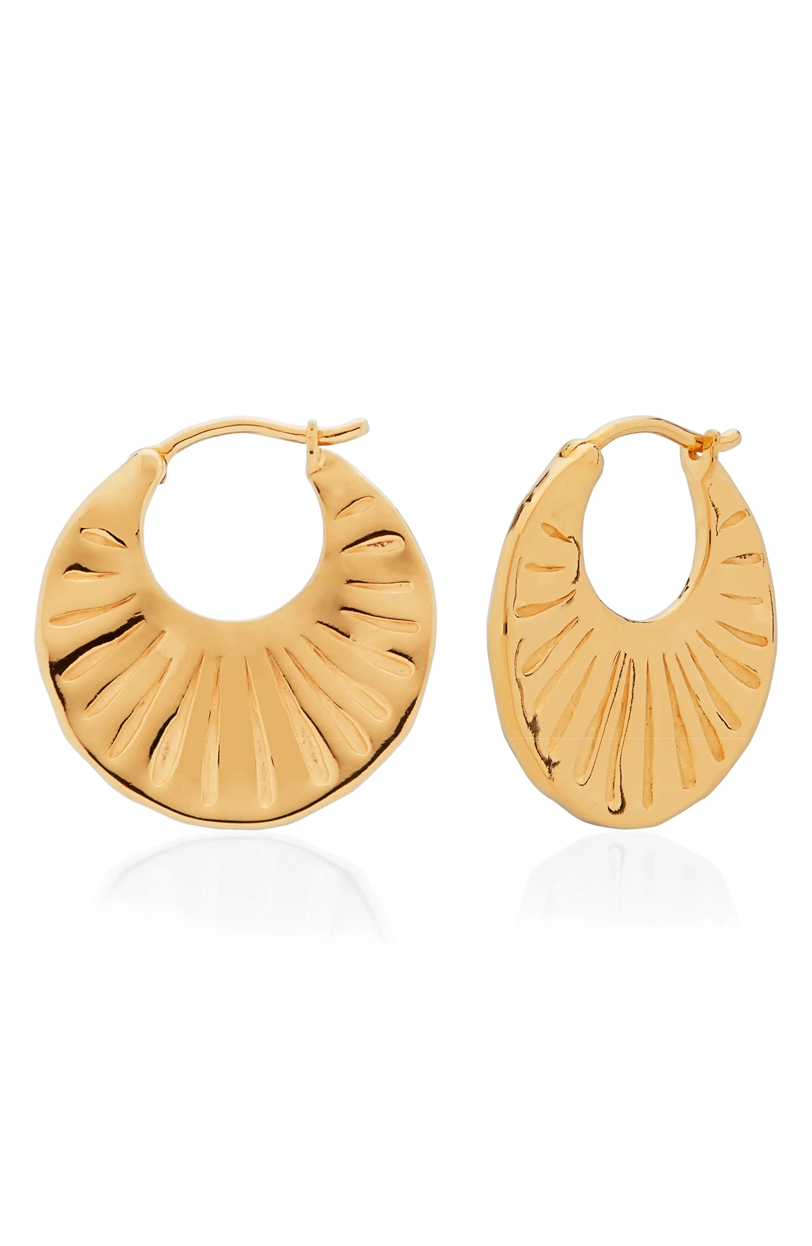 Monica Vinader Talisman Hoop Earrings in 18Ct Gold On Sterling Silver at Nordstrom | Nordstrom