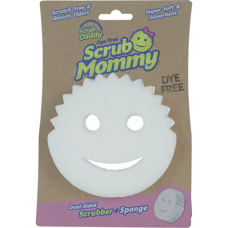 Scrub Daddy Dual-Sided Sponge and Scrubber- Scrub Mommy Dye Free, 1 Count | Walmart (US)