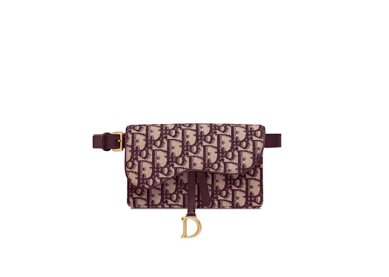 Women's Dior Saddle Clutch Belt Oblique in Burgundy | StockX