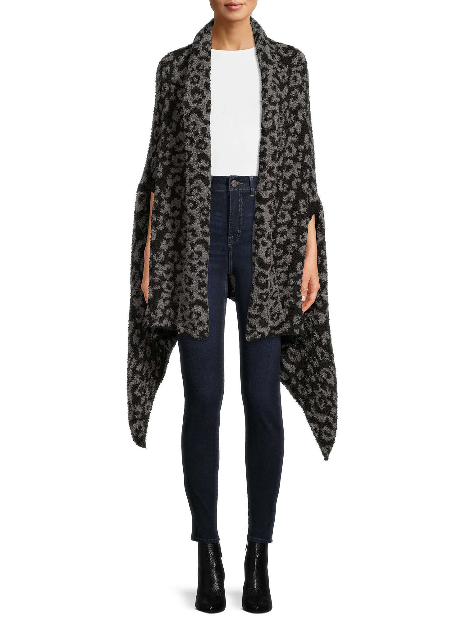 Time and Tru Women's Animal Cozy Wrap - Walmart.com | Walmart (US)