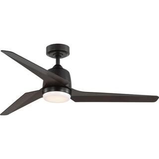 Upshur 52 in. Indoor Outdoor LED Antique Bronze Transitional Ceiling Fan with Light Kit | The Home Depot