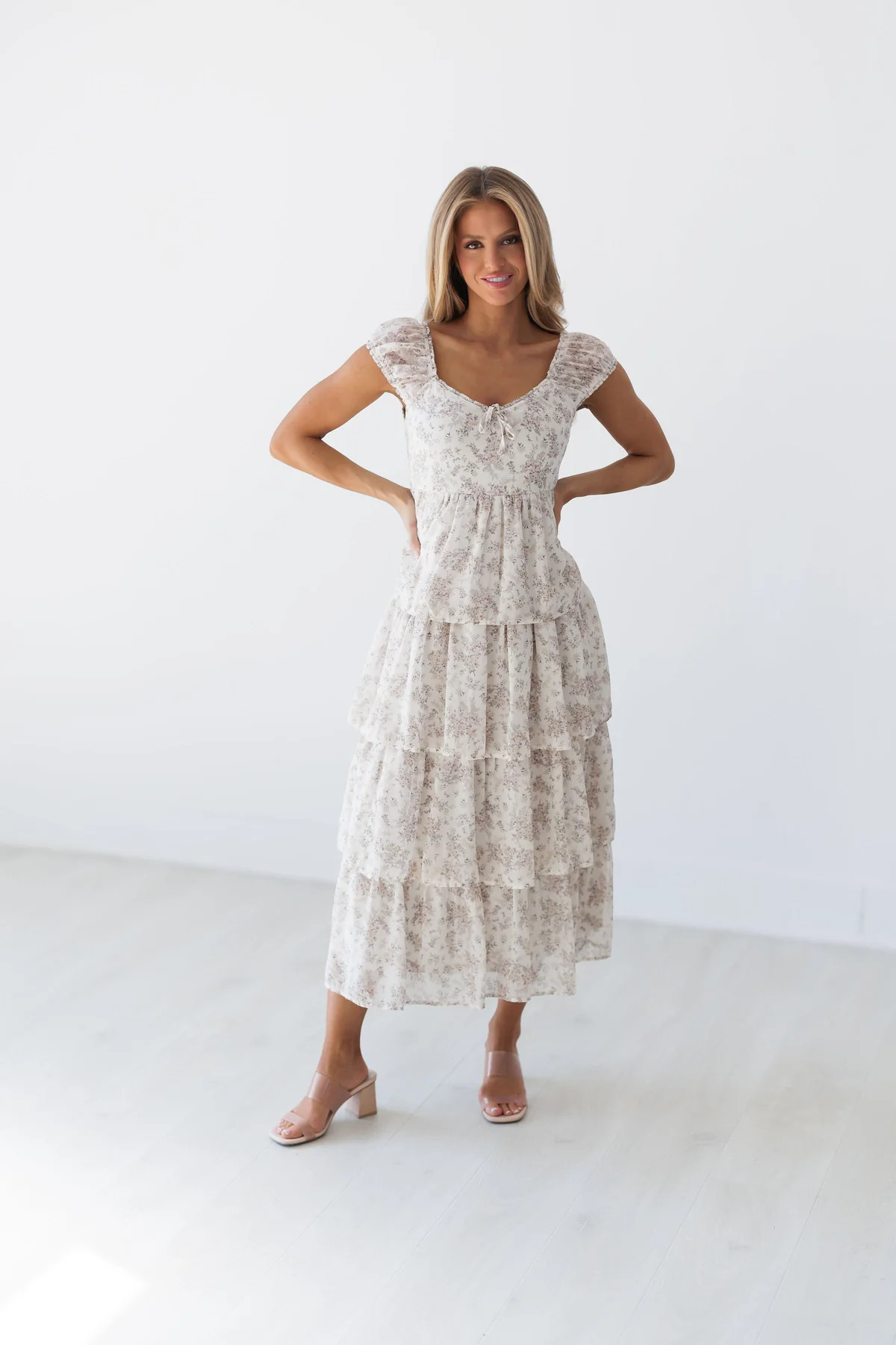 Stephanie Dress - Cream Combo | Landry Kate
