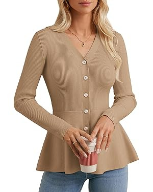GRACE KARIN Long Sleeve Cardigan Sweaters for Women, Button Up Knit Blazer, Lightweight Business ... | Amazon (US)