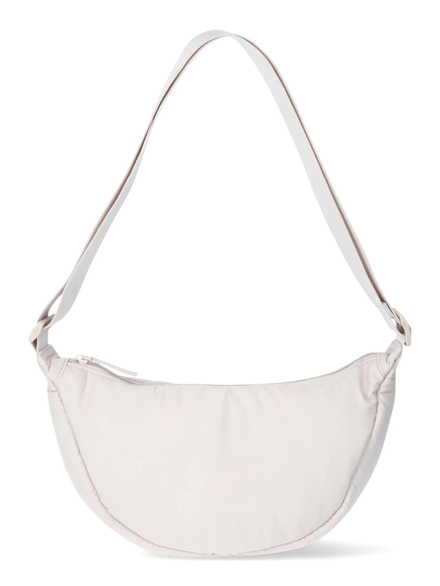 No Boundaries Crossbody Hobo Bag, Cream, Women's - Walmart.com | Walmart (US)