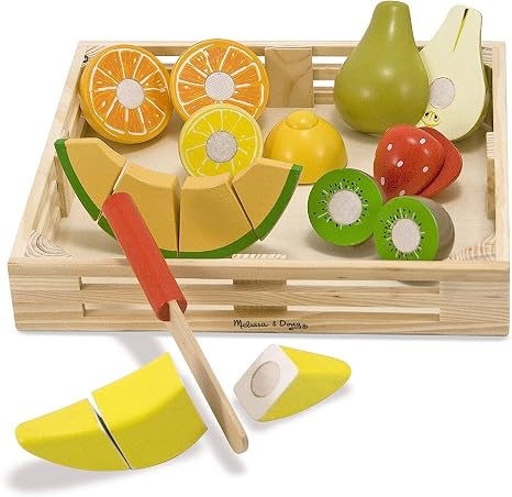 Melissa & Doug Wooden Cutting Fruit Toy Food Set & Pretend Play Kitchen Accessories, Preschool Le... | Amazon (US)