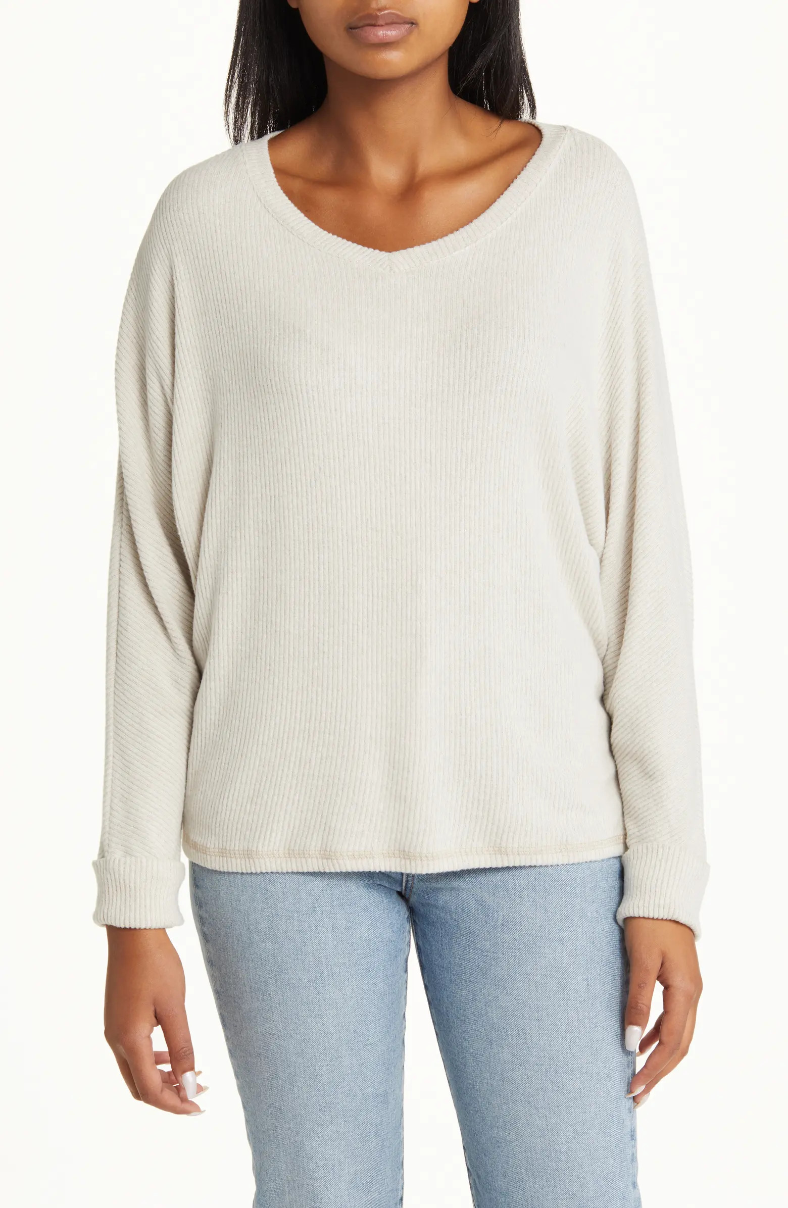 Dolman Sleeve Rib Sweater | Nordstrom